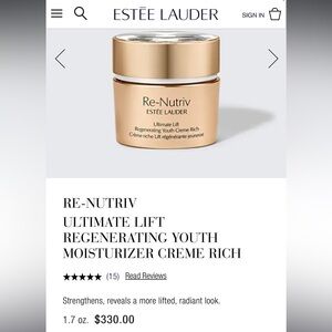 NIB Estée Lauder RE-NUTRIV ULTIMATE LIFT REGENERATING YOUTH CREME RICH 50ml